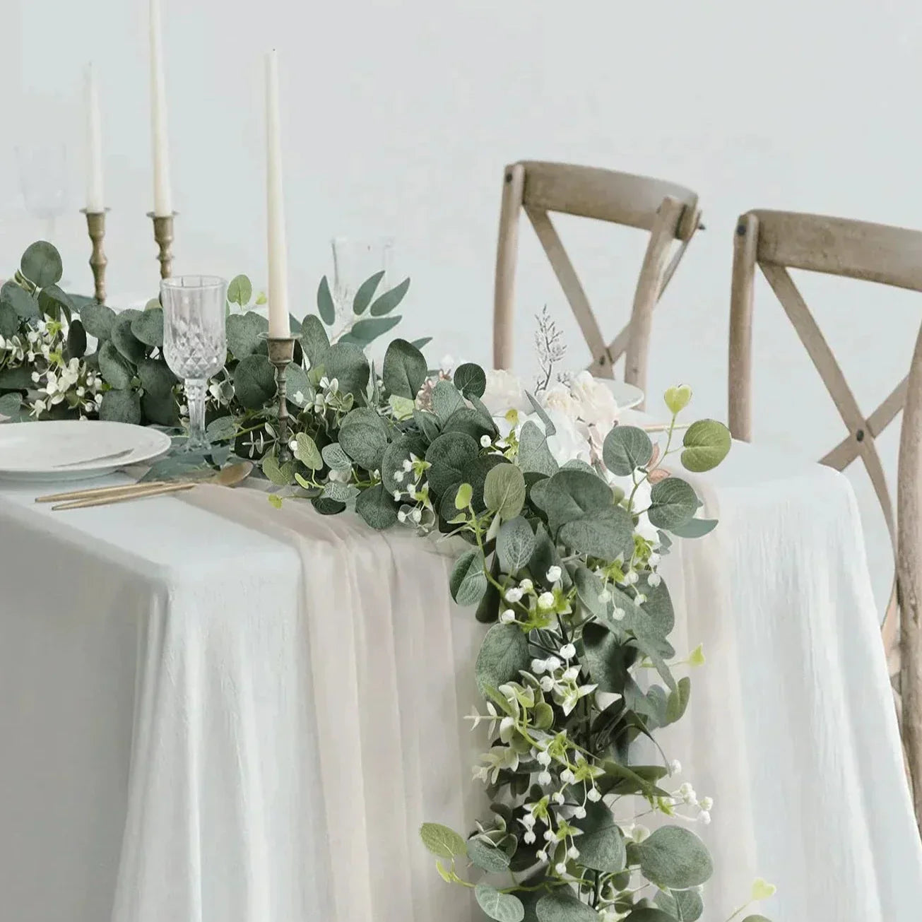 Girlande – EucaGreen – Künstlicher Eukalyptus – 2-teiliges Set