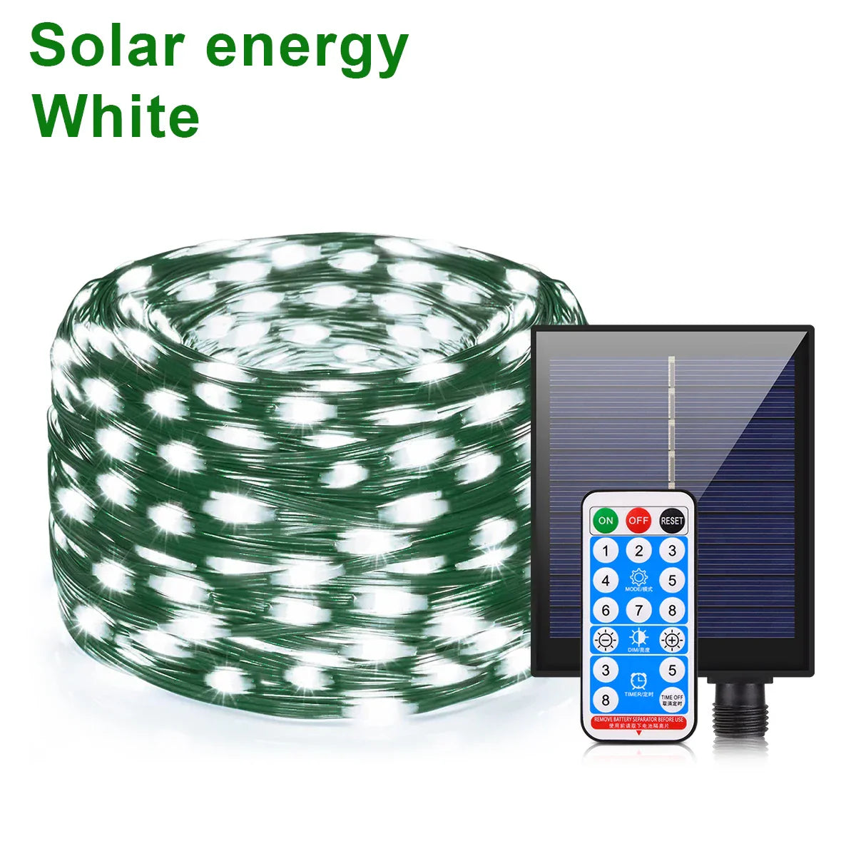 Brehn | Solar Lichterkette 100M LumiSol ProLine | 8 Modi | IP65 wasserdicht | Extra helle LEDs | Fernbedienung & schnelles Laden | Für Garten, Hochzeit & Weihnachten