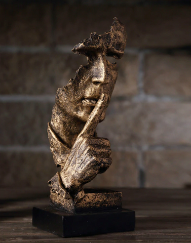 Abstrakte Goldskulptur "NordicLine" – Moderne skandinavische Dekoration | Brehn