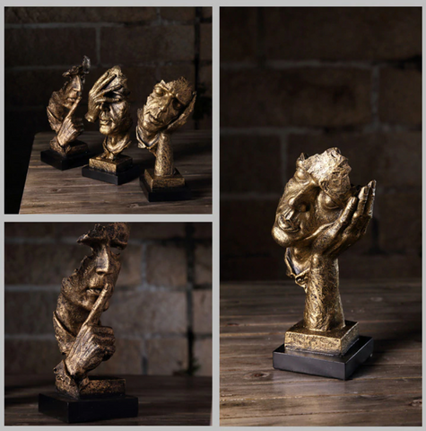Abstrakte Goldskulptur "NordicLine" – Moderne skandinavische Dekoration | Brehn