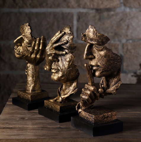 Abstrakte Goldskulptur "NordicLine" – Moderne skandinavische Dekoration | Brehn