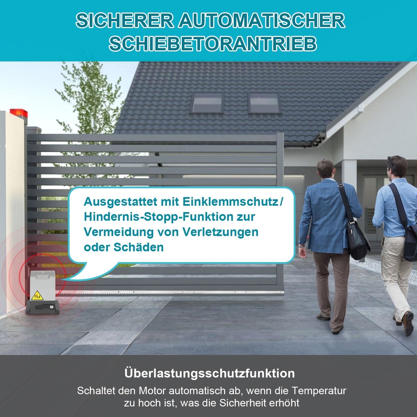 Schiebetorantrieb Garagentoröffner 370W/550W/750W | Brehn