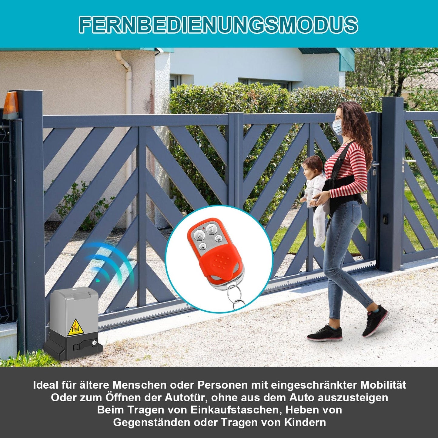 Schiebetorantrieb Garagentorantrieb mit App-Steuerung 370W/550W | Brehn