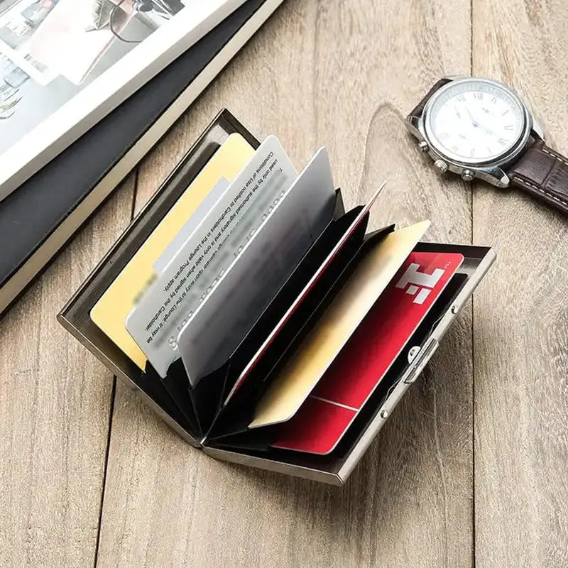 Slim RFID-blockierende Edelstahl-Geldbörse für Karten