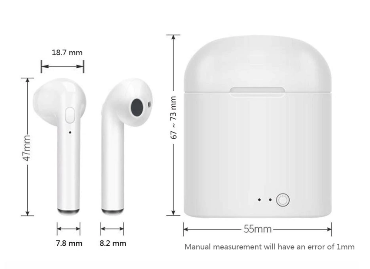 Brehn | Wireless Headset Bluetooth Ohrhörer Twin Kopfhörer mit Ladebox für alle Telefone