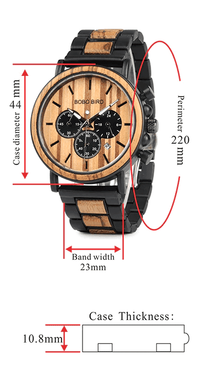 Brehn | Holz Herren Uhr Militär Chronograph