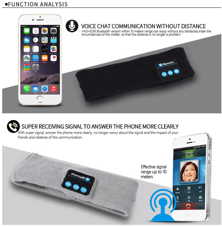 Brehn | Bluetooth Kopfbügel mit Bluetooth-Mikrofon und Ohrhörer