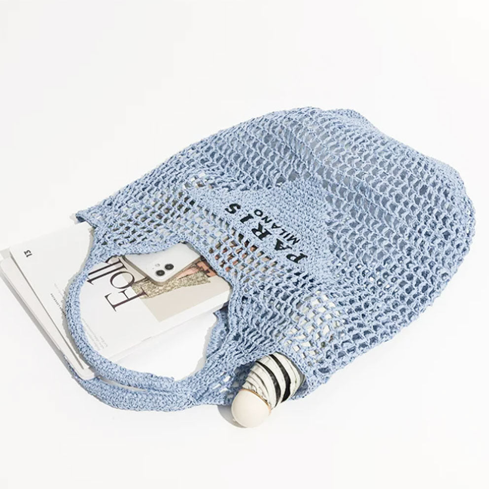 Brehn | Netzstrohstrick-Strandtasche
