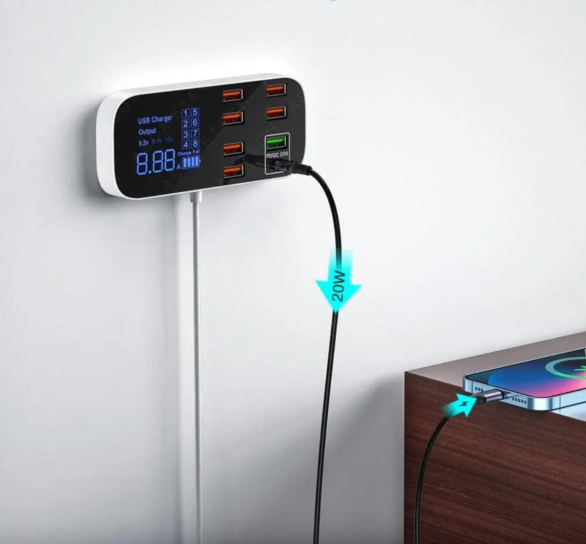 Brehn | Eindhoven Multi-USB-Ladegerät | Schnellladegerät für Netzadapter