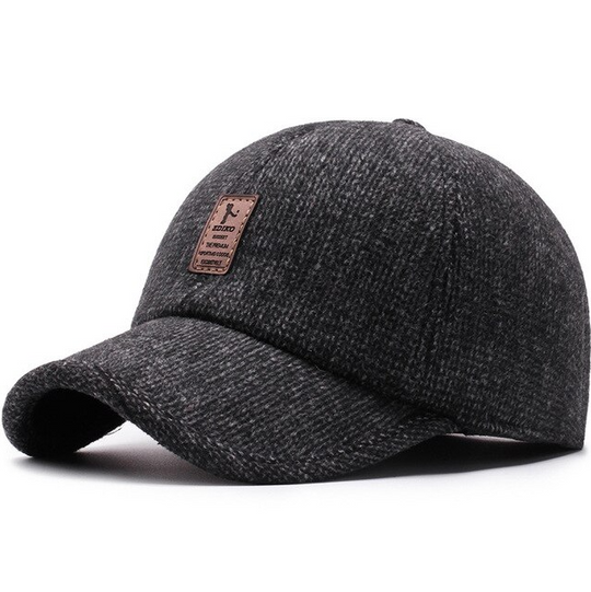 Brehn Winter Baseball Cap | Warme Herren-Mütze mit einklappbaren Ohrenschützern (Verstellbar 57-61cm)