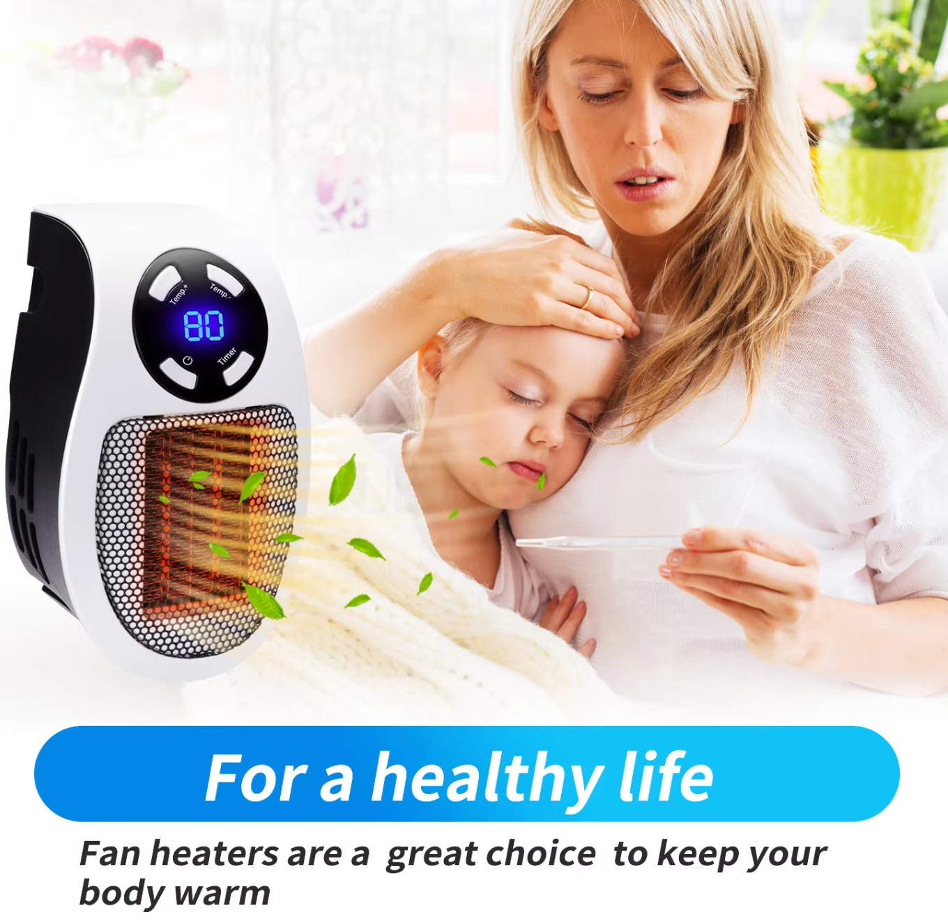 Brehn | LuxaHeat Eleganter Heizlüfter | Tragbarer Heizlüfter für angenehme Wärme überall