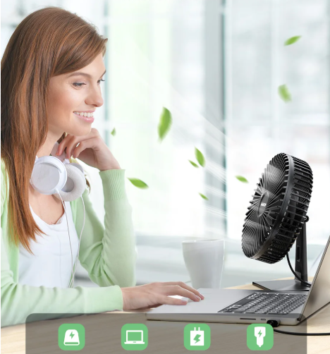 Mira Oszillierender USB Ventilator – Leise, Kompakt & 4 Geschwindigkeiten für Schreibtische und Nachttische | Brehn