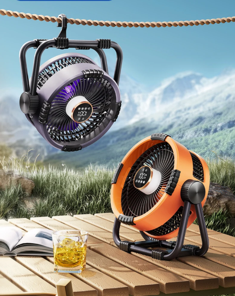 Riley 3-in-1 Campingventilator mit LED und Powerbank – 20.000mAh Outdoorventilator mit Haken & Fernbedienung | Brehn