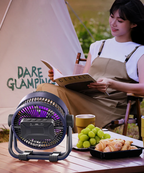 Riley 3-in-1 Campingventilator mit LED und Powerbank – 20.000mAh Outdoorventilator mit Haken & Fernbedienung | Brehn