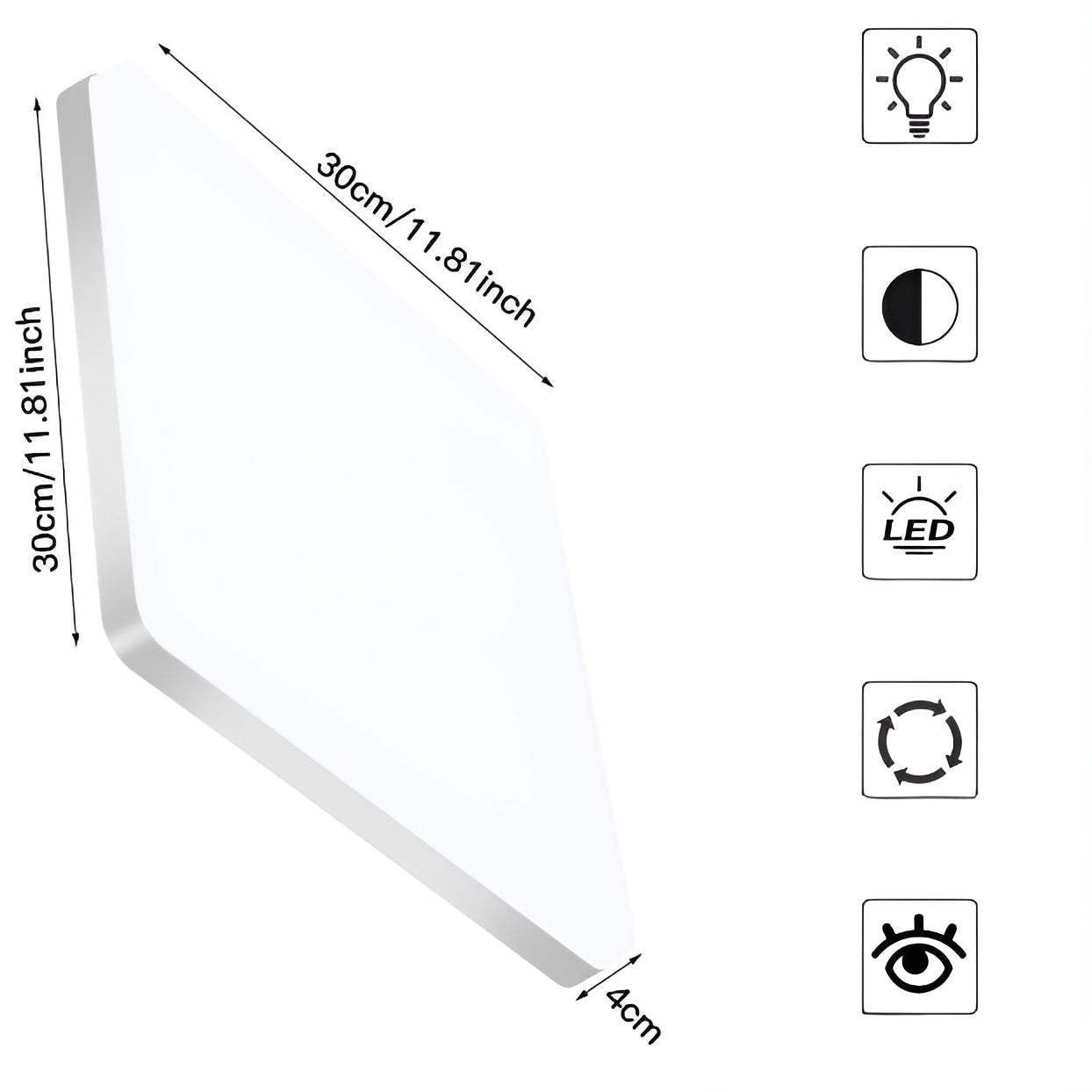 Quadratische LED-Deckenleuchte – Gleichmäßiges, angenehmes Licht | SuitaBrehne für Wohnzimmer & Badezimmer