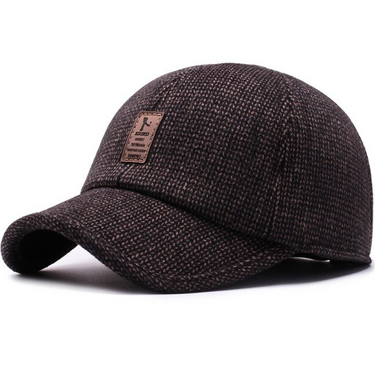 Brehn Winter Baseball Cap | Warme Herren-Mütze mit einklappbaren Ohrenschützern (Verstellbar 57-61cm)