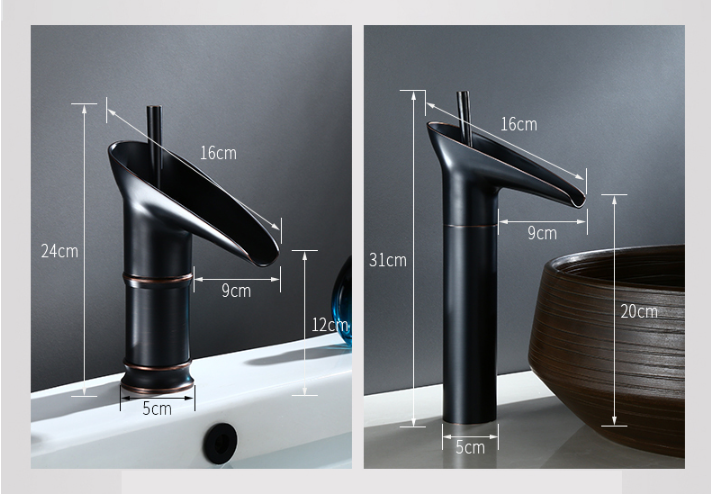 Luxurißer Messing Wasserfall Waschbecken Wasserhahn für opulente Badezimmerwaschbecken