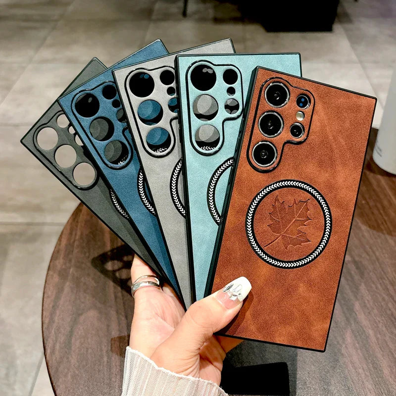 BowLift | Leather Samsung Galaxy Magnetic Wireless Charging Case