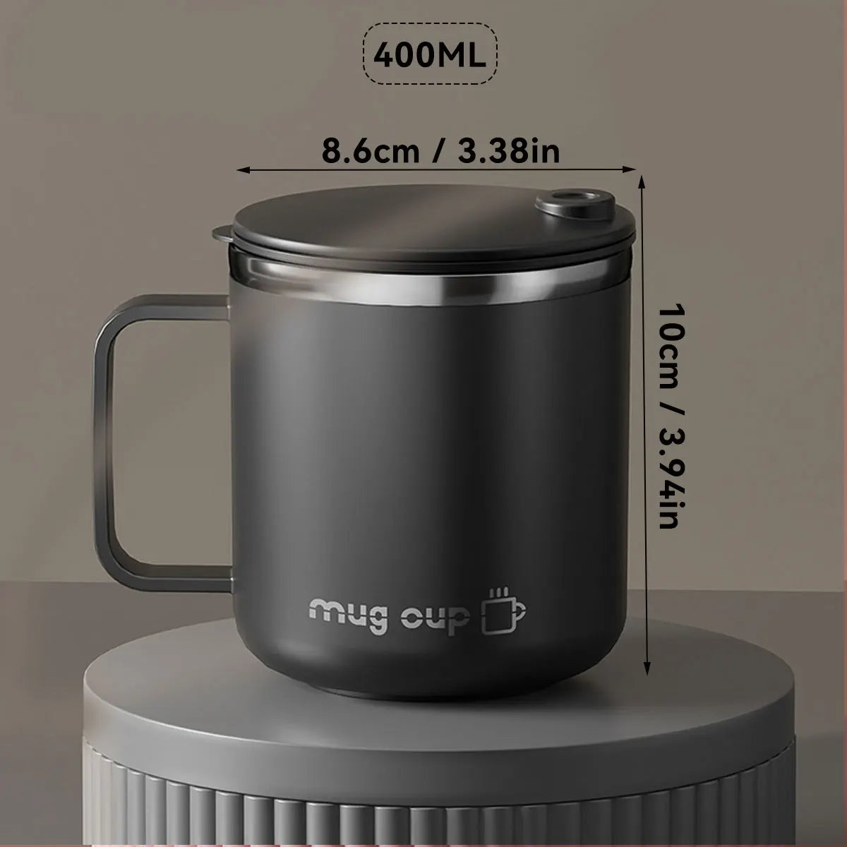 Isolierte Edelstahl Kaffeetasse mit Deckel | Brehn