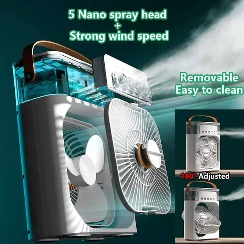 3 In 1 Ventilator Klimaanlage Haushaltskleiner Luftkühler LED Nachtlicht Tragbarer Luftbefeuchter Luftregelungsventilator Büro Zuhause Ventilator Neu | Brehn