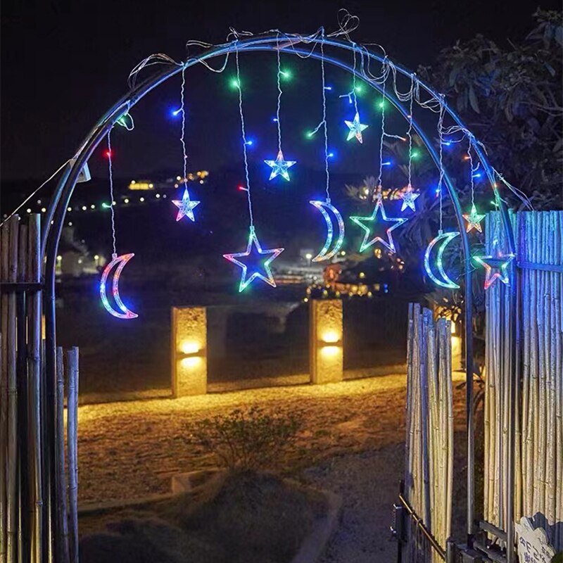 Brehn | Solar Moon Star Lampe LED Lichterkette Dekoration