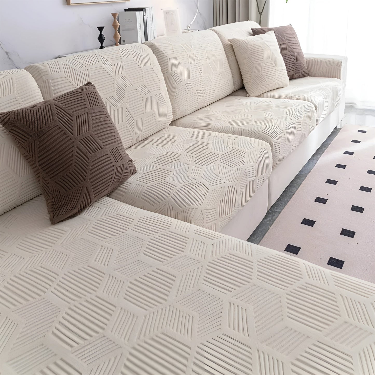 Jacquard-Sofa-Hosen mit geometrischer Patrouille - Zacht und Tierwelt | Ideal zum Schutz und für gemütliche Wohnräume