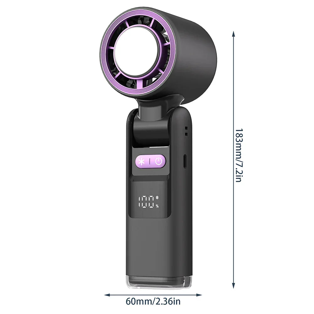 Mini-Handventilator mit 100 Windstufen und digitalem Display | Brehn