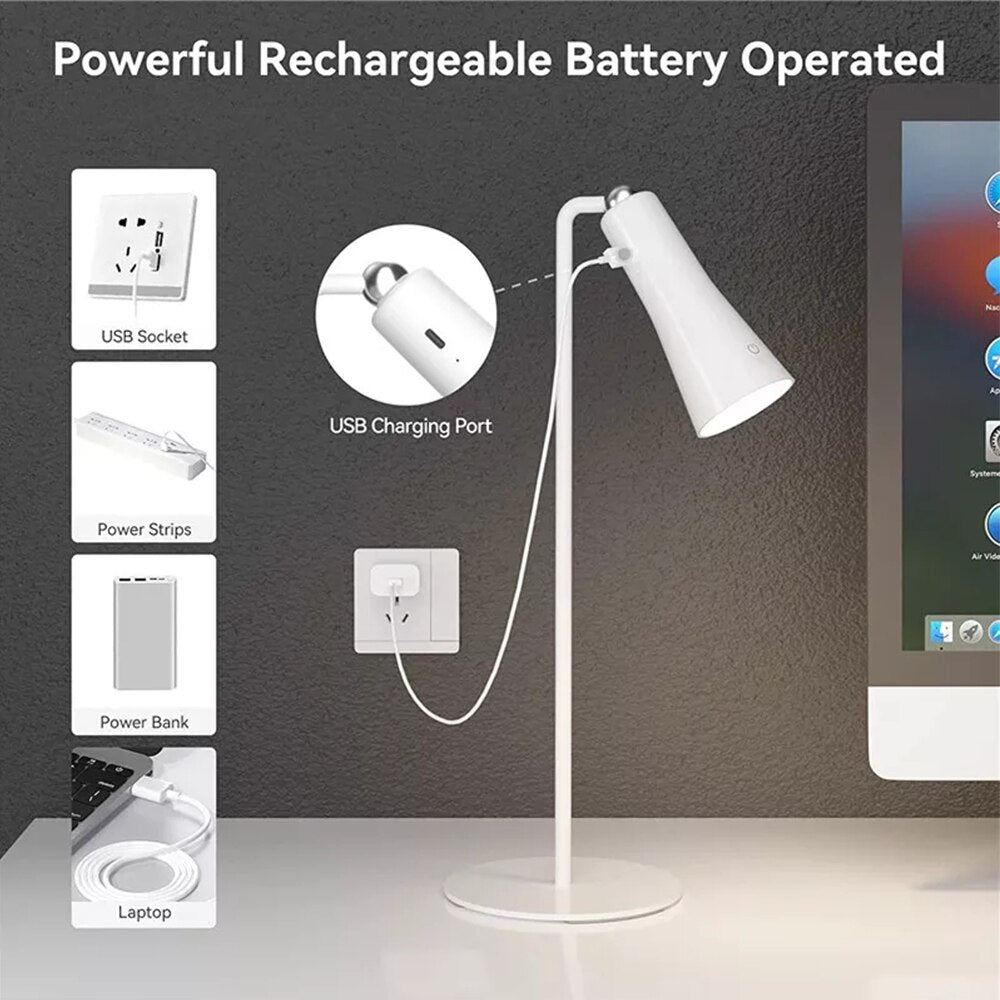 VIvolux | Shiny Orbit wiederaufladbare Rotierende Schreibtischlampe