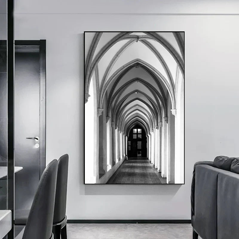 Minimalistische abstrakte architektonische Wandkunst feine Kunstleinwand Drucke Poster Bilder für moderne Apartment Wohnzimmer Büro Dekor | Brehn
