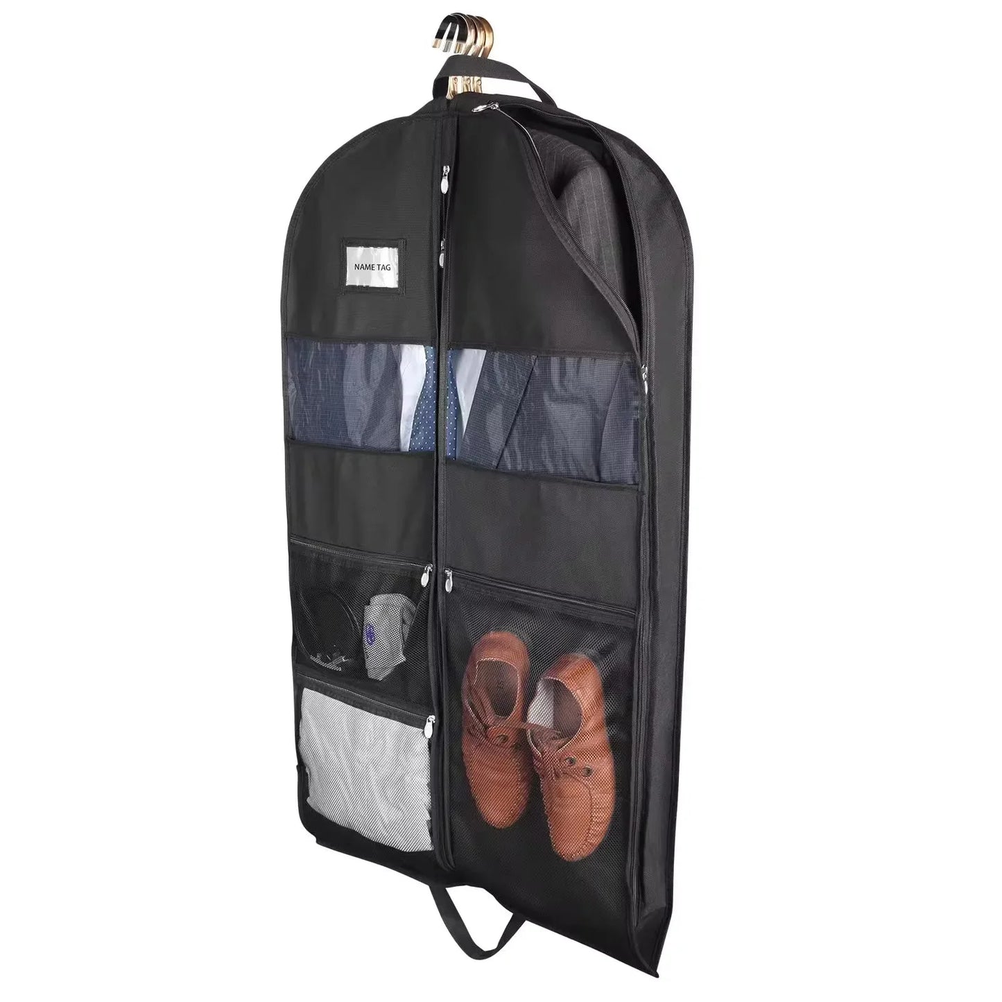 Brehn | ReiseKleider Kleidersack für Reisen | Beidseitiger Reißverschluss & XXL-Taschen | Atmungsaktiv & Transparent | 43 Zoll Hängender Anzug-Organizer
