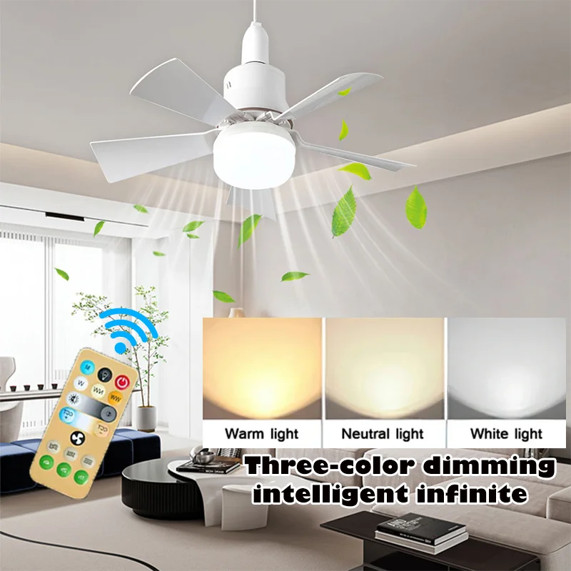 30W E27 Deckenventilator Licht mit Fernbedienung - LED Dimmfunktion, intelligenter leiser Ventilator für Schlafzimmer & Wohnzimmer | Brehn