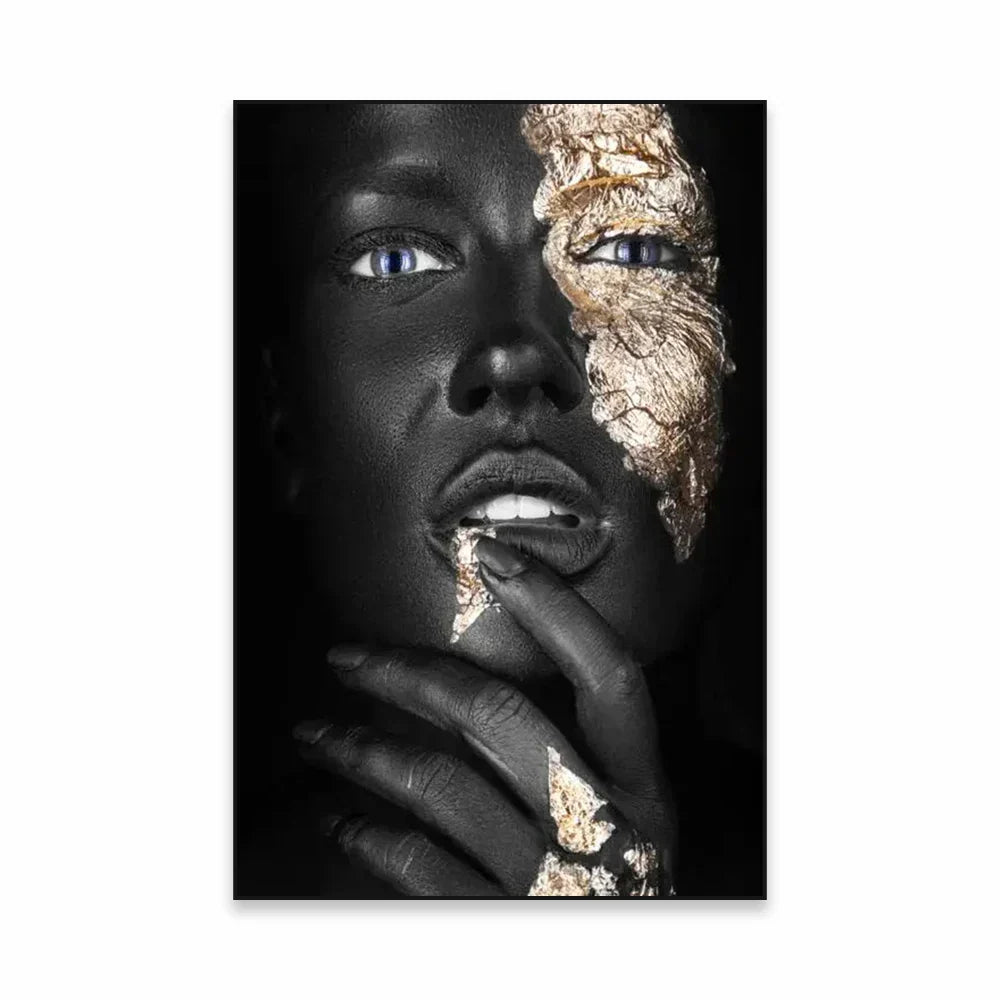 Golden Girl Fashion Wandkunst Fine Art Leinwanddrucke Moderne Abstrakte Porträtbilder Für Wohnzimmer Schlafzimmer Boutique Salon Kunstdekoration | Brehn