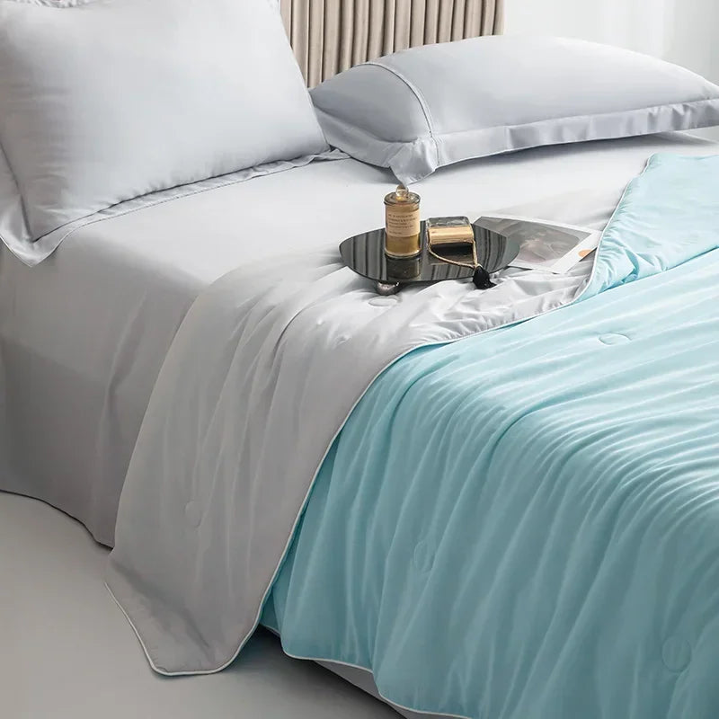 Air Condition Sommerdecke — Pure Color Eis-Seide Kühlende Decke, Leicht & Glatt Twin/Kingsize Bettdecke | Brehn