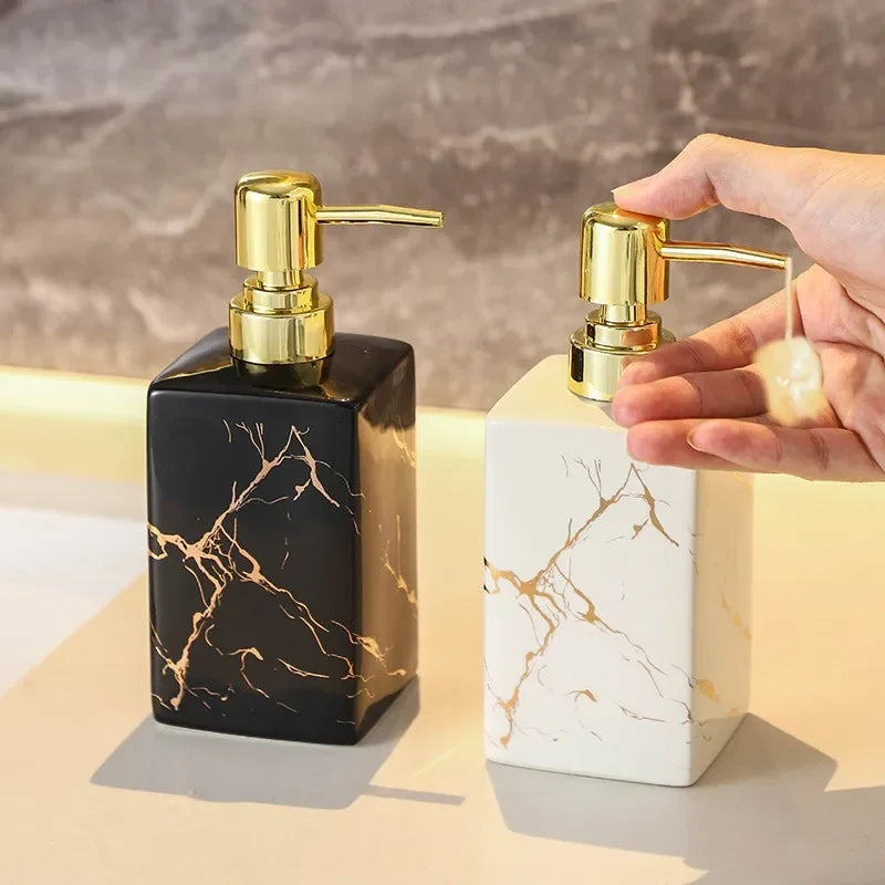 Marmor Keramik Seifen- & Shampoo-Dispenser - Modernes Design | Brehn