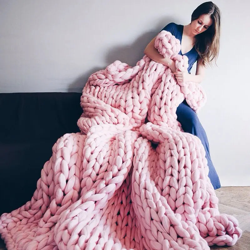 Grobstrickdecke – Kuschelige Wolldecke für jedes Zimmer – Weich und warm – Perfekt für Sofa und Bett