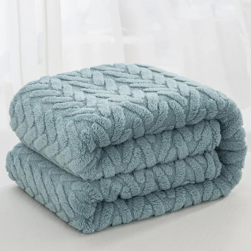 Brehn | Jacquard Fleece Decke CozyWeave | Einzelnes Layer & Doppelseitig | Weiche Tafu & Shu Baumwollfleece | Für Herbst & Winter