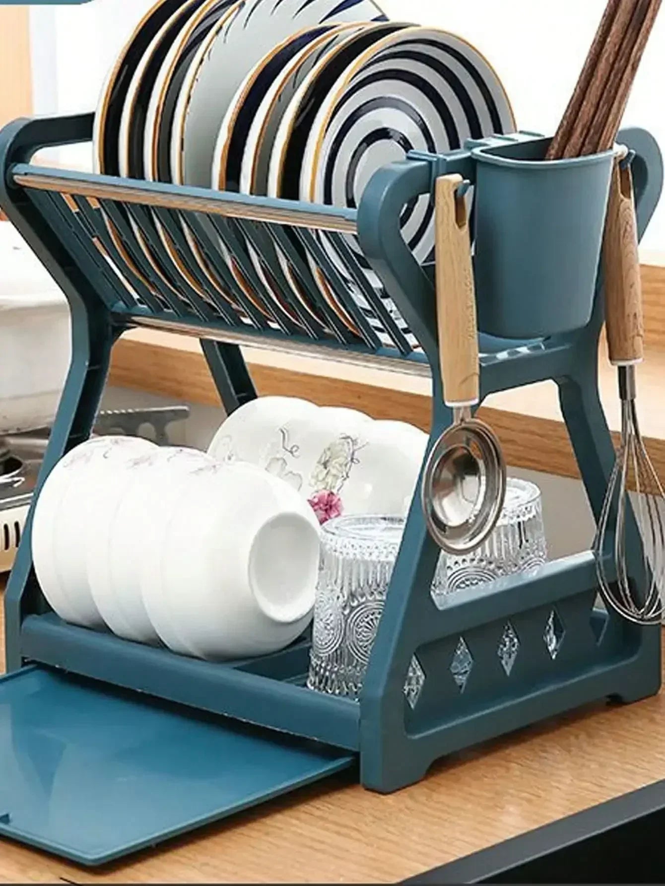 Faltbarer Geschirrorganizer – Praktischer Abtropfständer für Geschirr, Platzsparend und Einfach zu Reinigen, Perfekt für Moderne Küchen und Kleinen Raum | Brehn