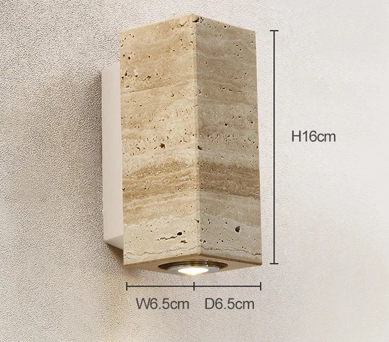 Brehn | Moderne natürliche LED-Wandlampe aus Travertin