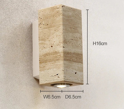 Brehn | Moderne natürliche LED-Wandlampe aus Travertin