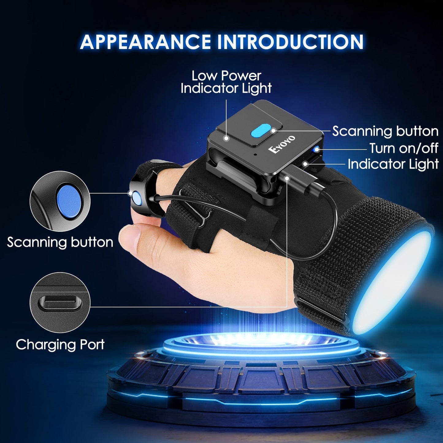 Brehn | Smart Scan Bluetooth Barcode Reader Handschuh