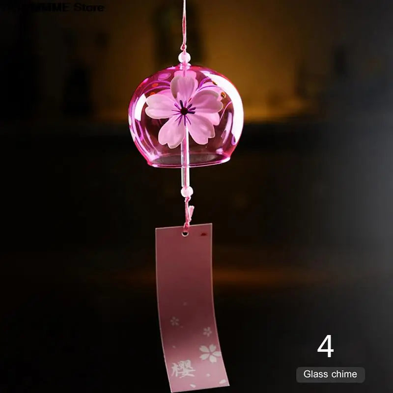 Yumeko Glas-Windspiel | Japanischer Stil | Handgefertigt | Klarer Klang | Dekorativer Anhänger