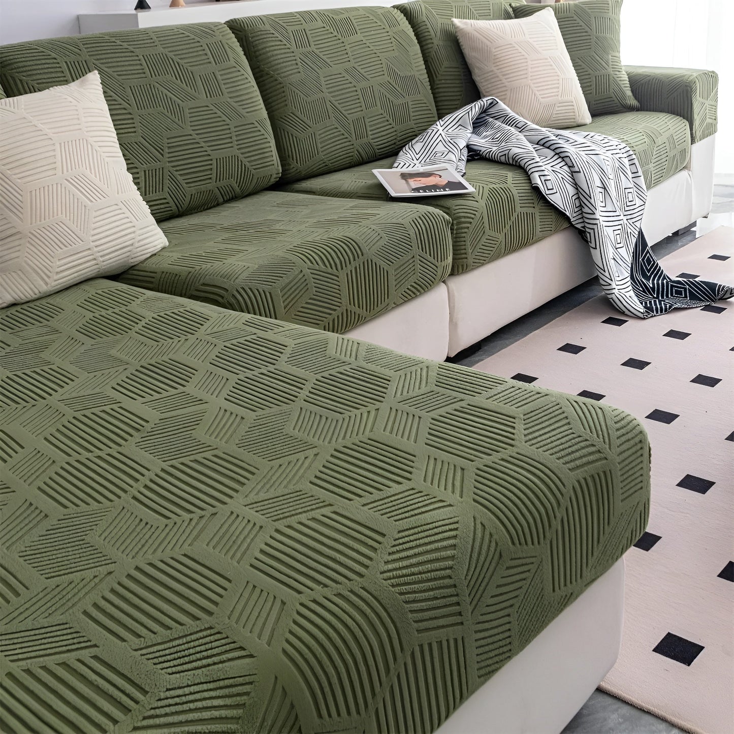 Jacquard-Sofa-Hosen mit geometrischer Patrouille - Zacht und Tierwelt | Ideal zum Schutz und für gemütliche Wohnräume