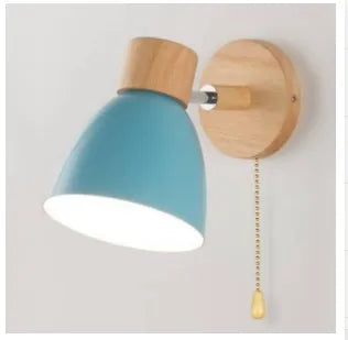 Brehn | LumoNord Macaron Wandleuchte | Holz & Metall | 90° schwenkbarer Lampenkopf | Skandinavisches Design | E27-Fassung (ohne Glühbirne)