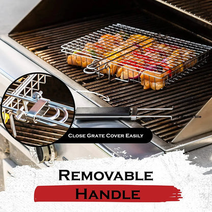 Grillaro Grillkorb | Faltbar & Antihaftbeschichtet | Edelstahl & Hitzebeständig | Für Fleisch & Gemüse