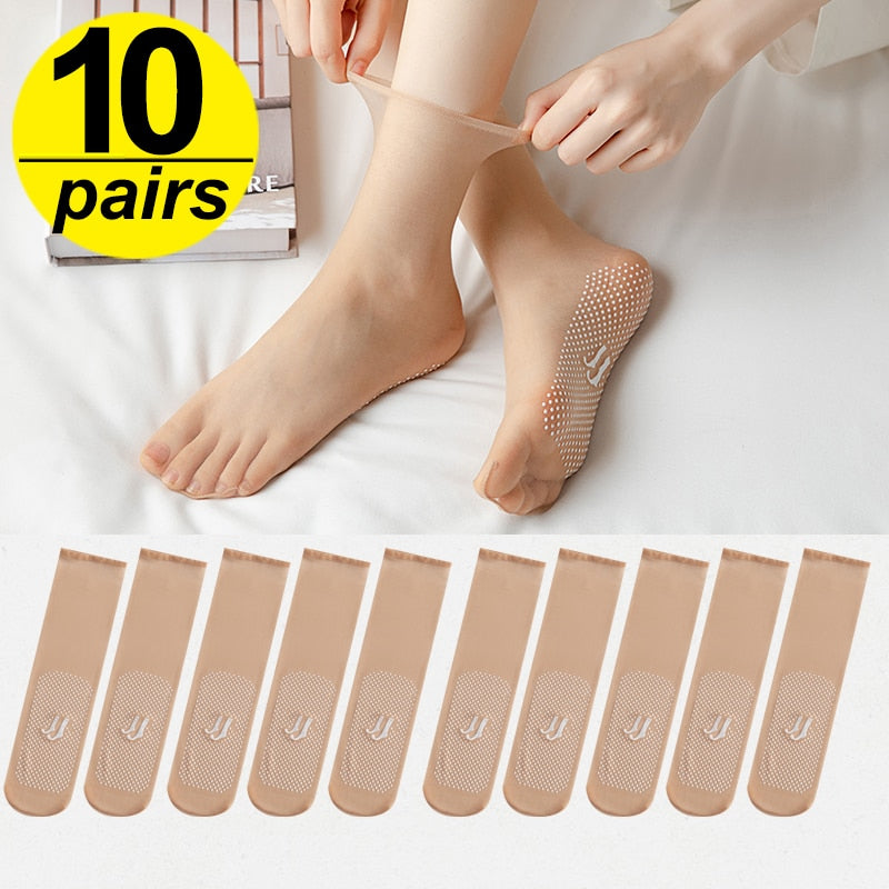 VIvolux | Sommer Typ Atmungsaktive Ultra-dünne Seiden Damen Socken