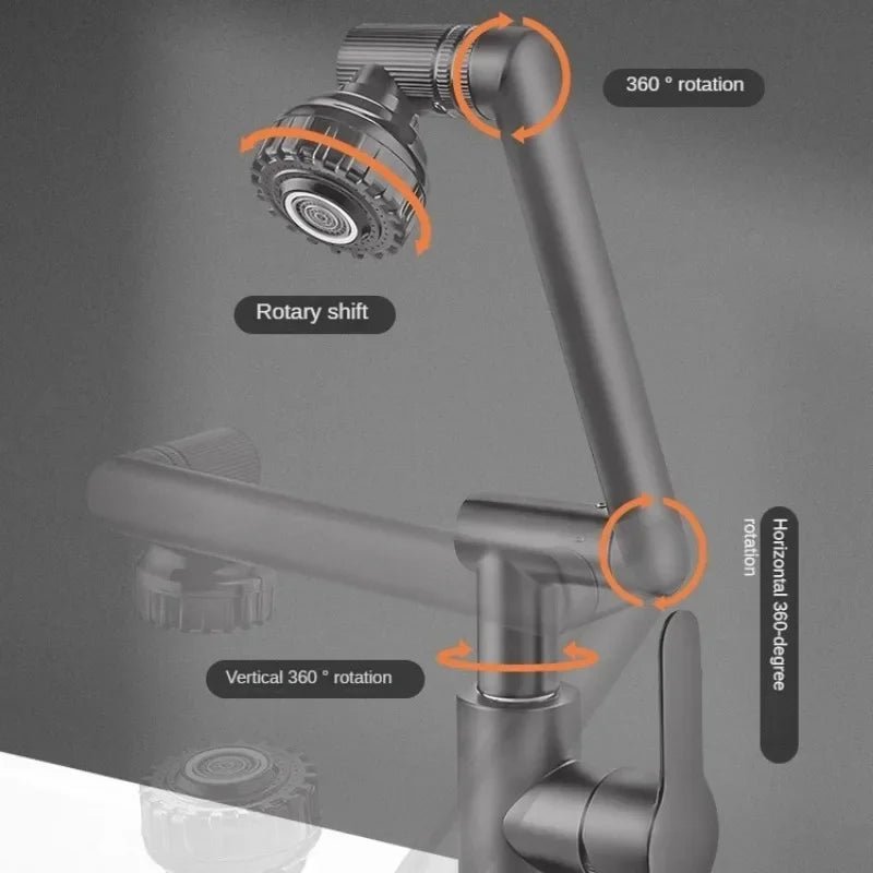 VIvolux | Spritzwassergeschützter mechanischer universal drehbarer Arm Wasserhahn