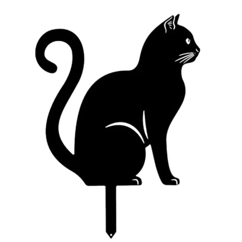Brehn | Mystische schwarze Katze kreative Gartenfigur