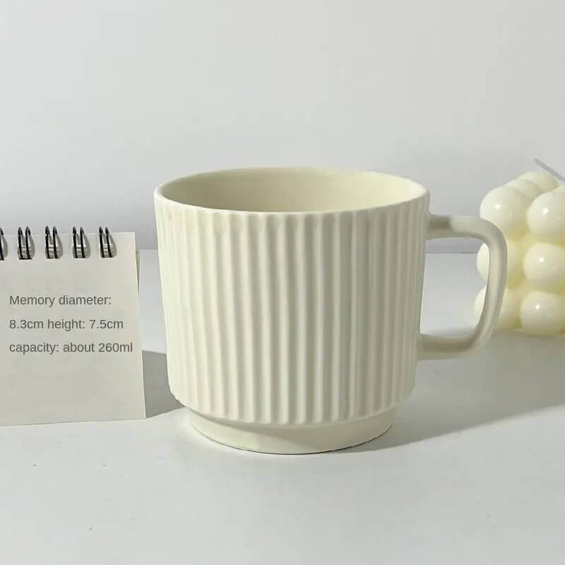Nordisch inspiriert gerippte Keramiktasse für Kaffee- und Teeliebhaber