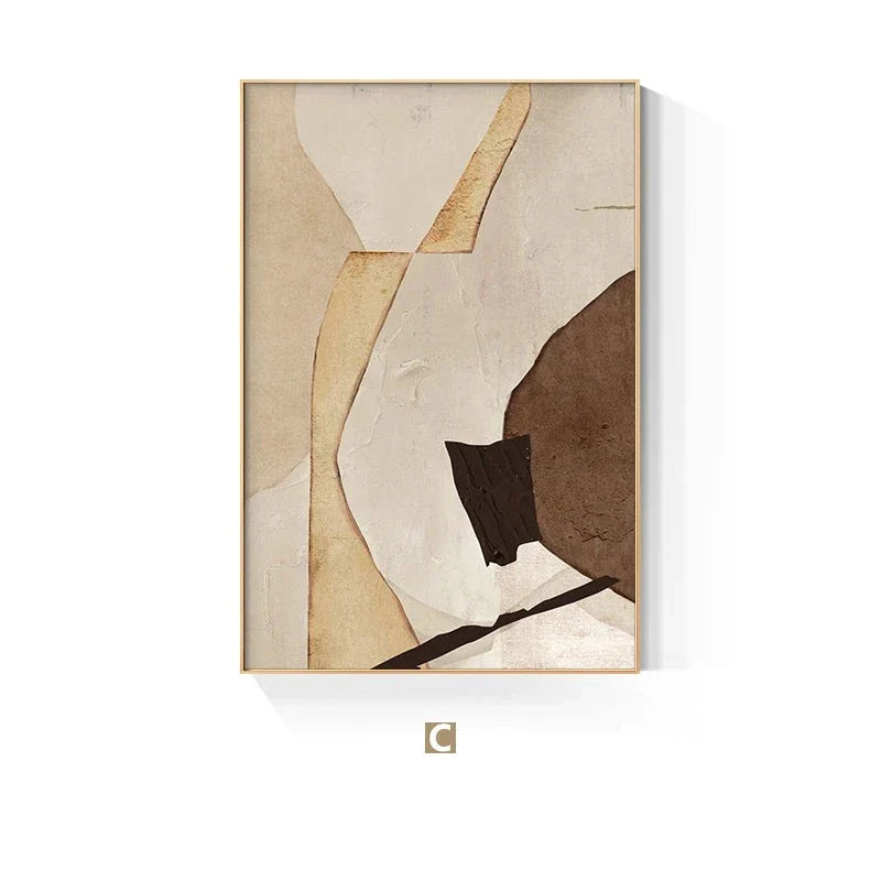 Nordic Abstract Braun Beige Geometrisch Farbblock Wandkunst Feine Kunst Leinwanddrucke Neutrale Töne Bilder Für Wohnzimmer Büro Dekor | Brehn