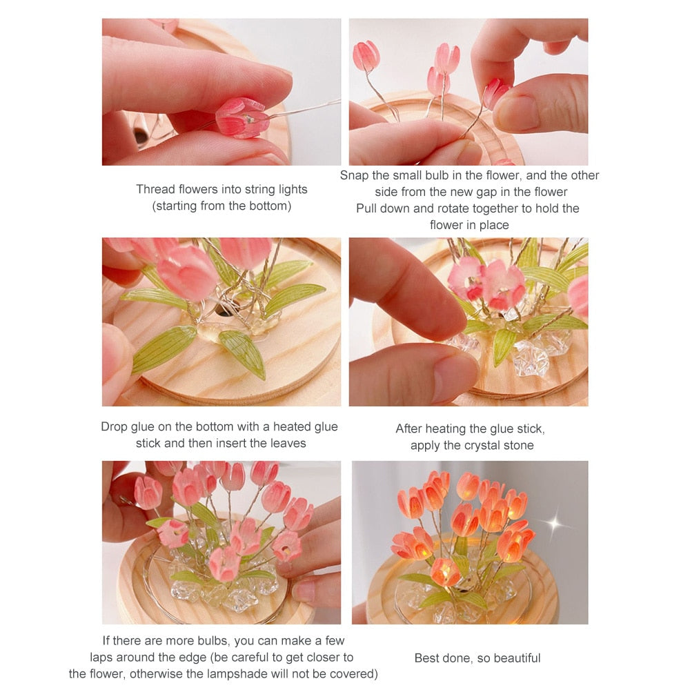 VIvolux | Shiny Tulpe Handgemachte Nachttischlampe